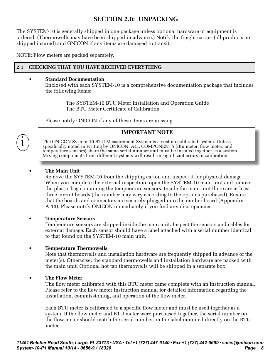 ONICON System-10 P1 User Manual | Page 8 / 67