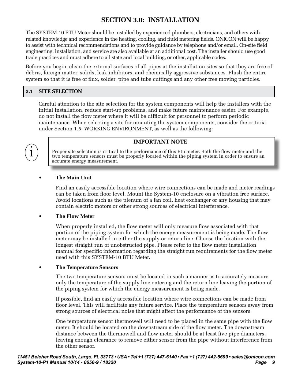 ONICON System-10 P1 User Manual | Page 9 / 67