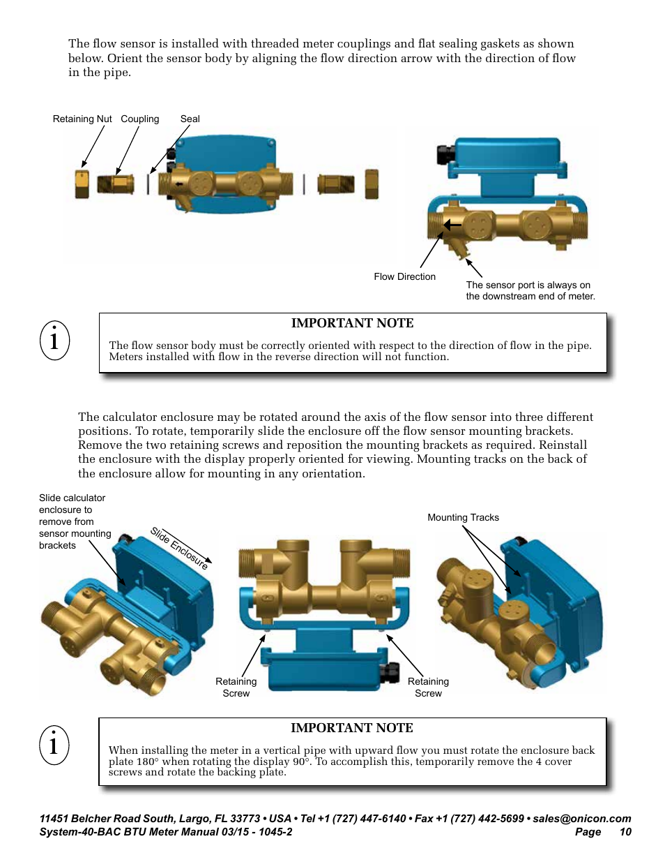 ONICON System-40-BAC BTU User Manual | Page 10 / 29