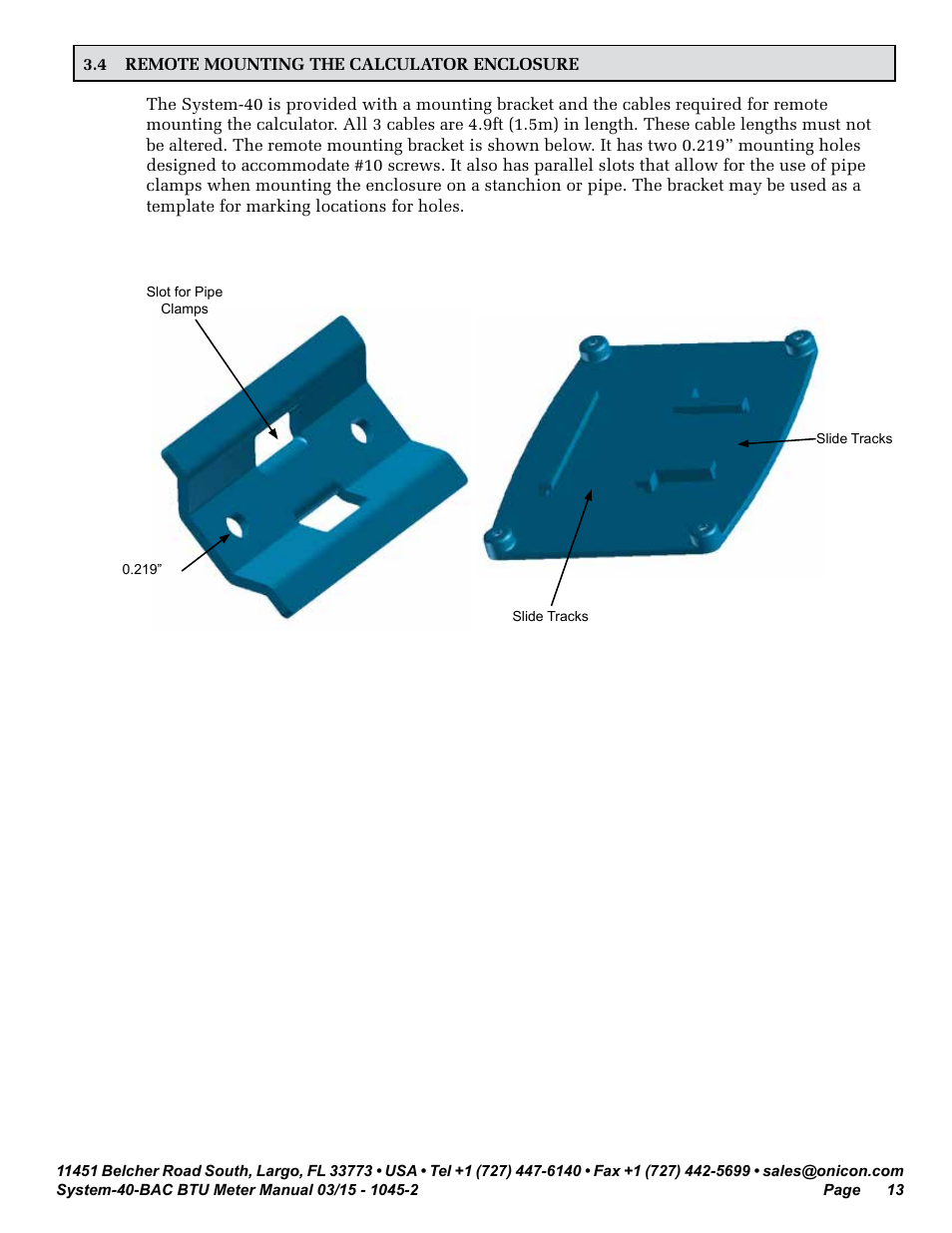 ONICON System-40-BAC BTU User Manual | Page 13 / 29