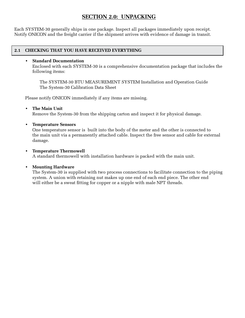 ONICON System-30 BTU User Manual | Page 8 / 31