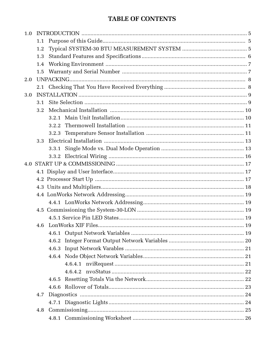 ONICON System-30 LonWorks BTU User Manual | Page 3 / 37