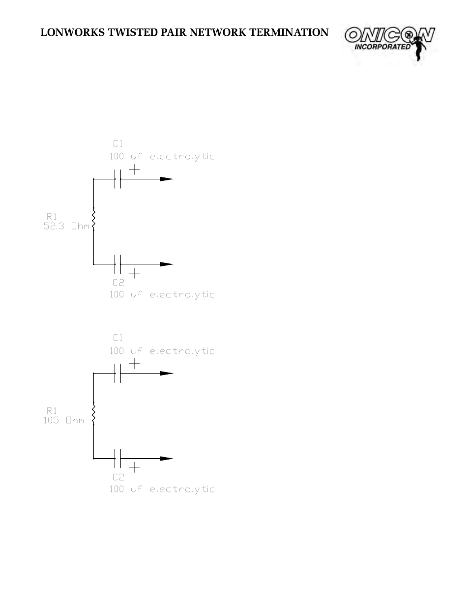 Lonworks twisted pair network termination | ONICON System-30 LonWorks BTU User Manual | Page 34 / 37
