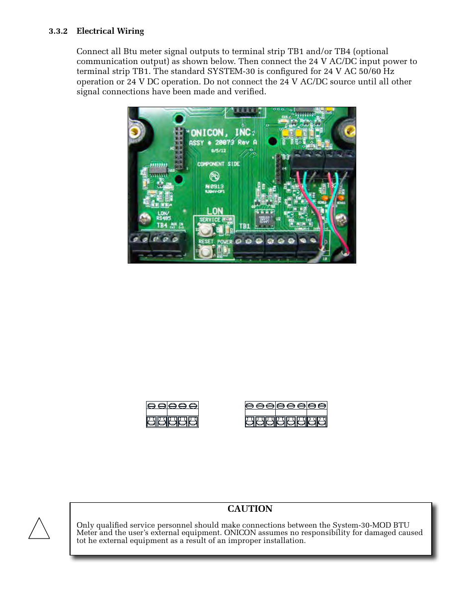 2 4v ac/dc, Analo g o utput, Rs485 | Aux pul se input | ONICON System-30 MODBUS BTU User Manual | Page 16 / 46