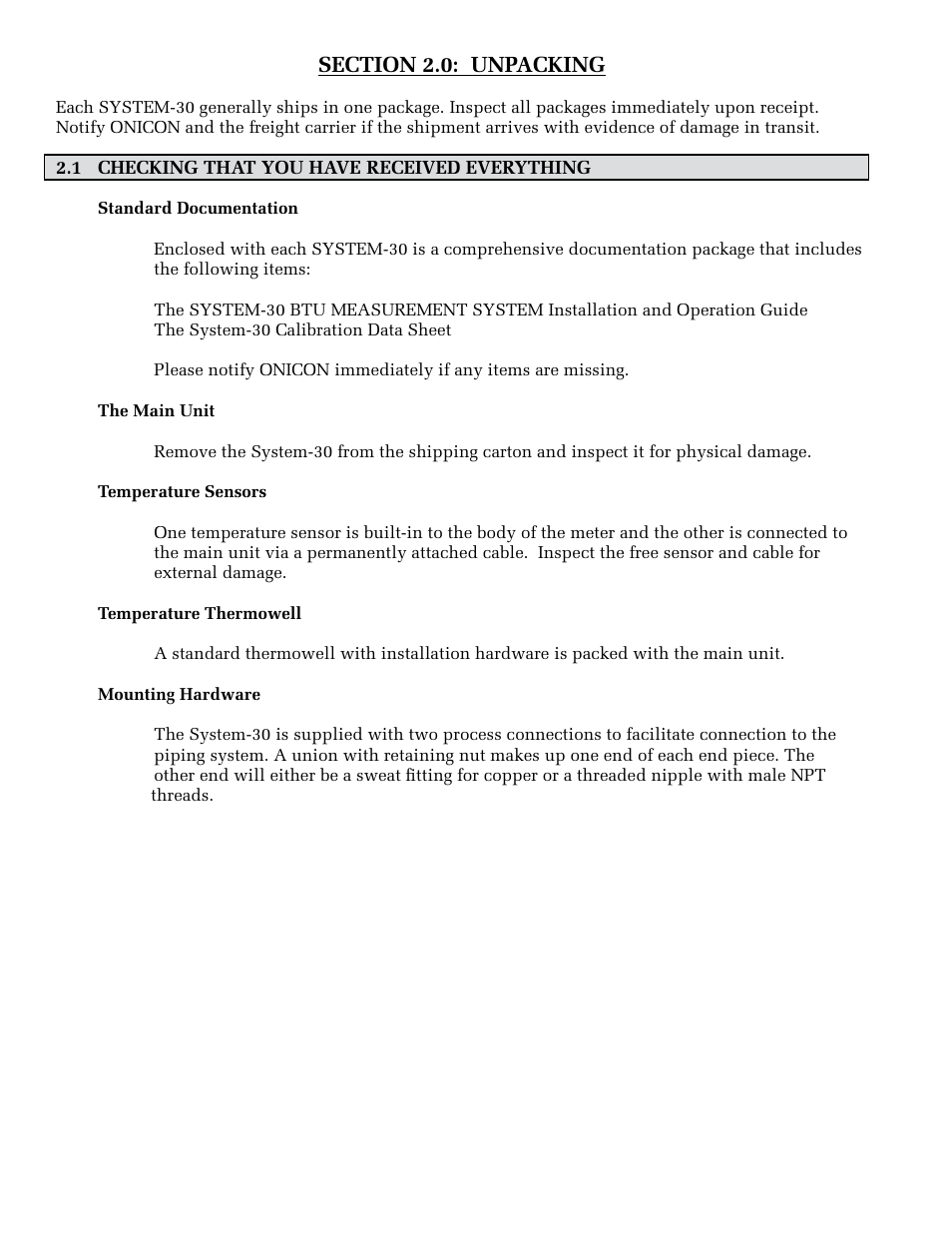 ONICON System-30 MODBUS BTU User Manual | Page 8 / 46