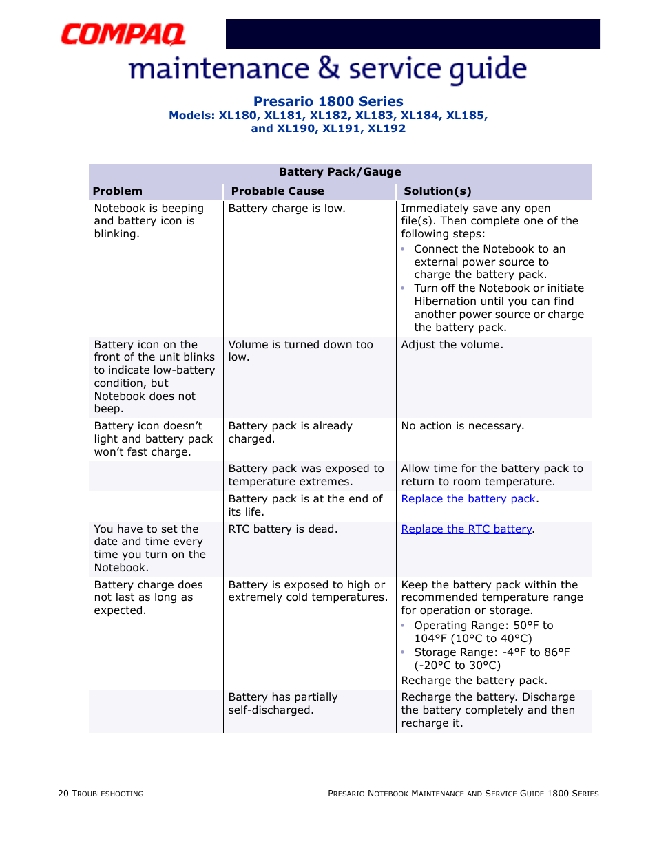 Presario 1800 series | Compaq XL183 User Manual | Page 56 / 127