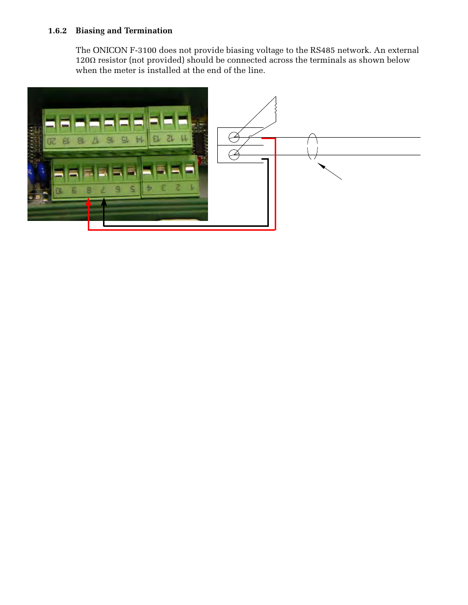 120 ohm incoming cable leave shield unterminated | ONICON F-3100 MOD User Manual | Page 9 / 12