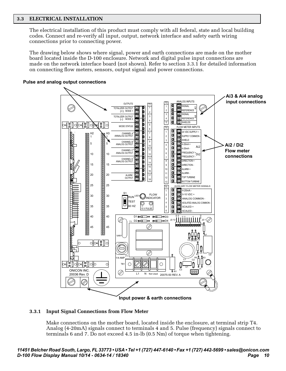 ONICON D-100 Flow User Manual | Page 10 / 35