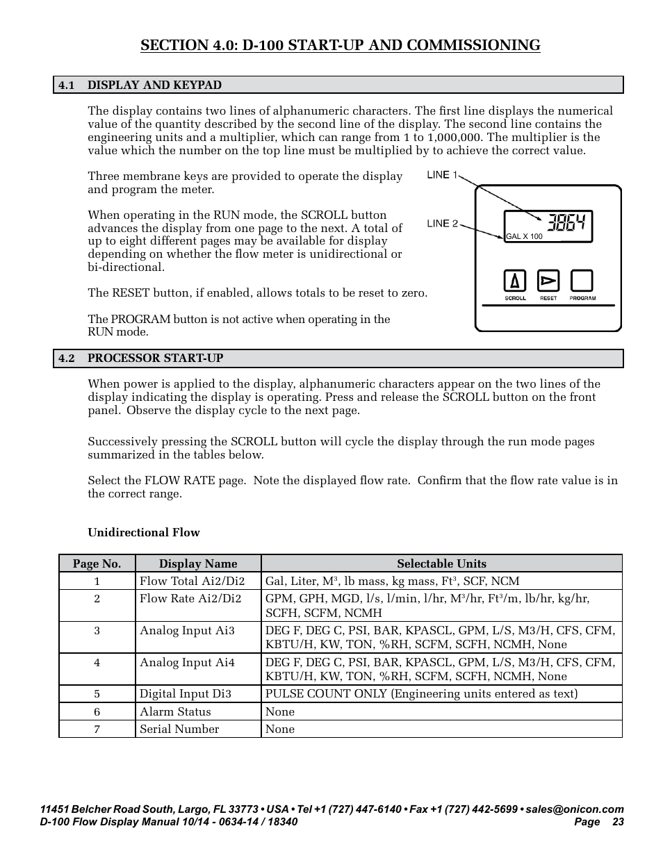 ONICON D-100 Flow User Manual | Page 23 / 35