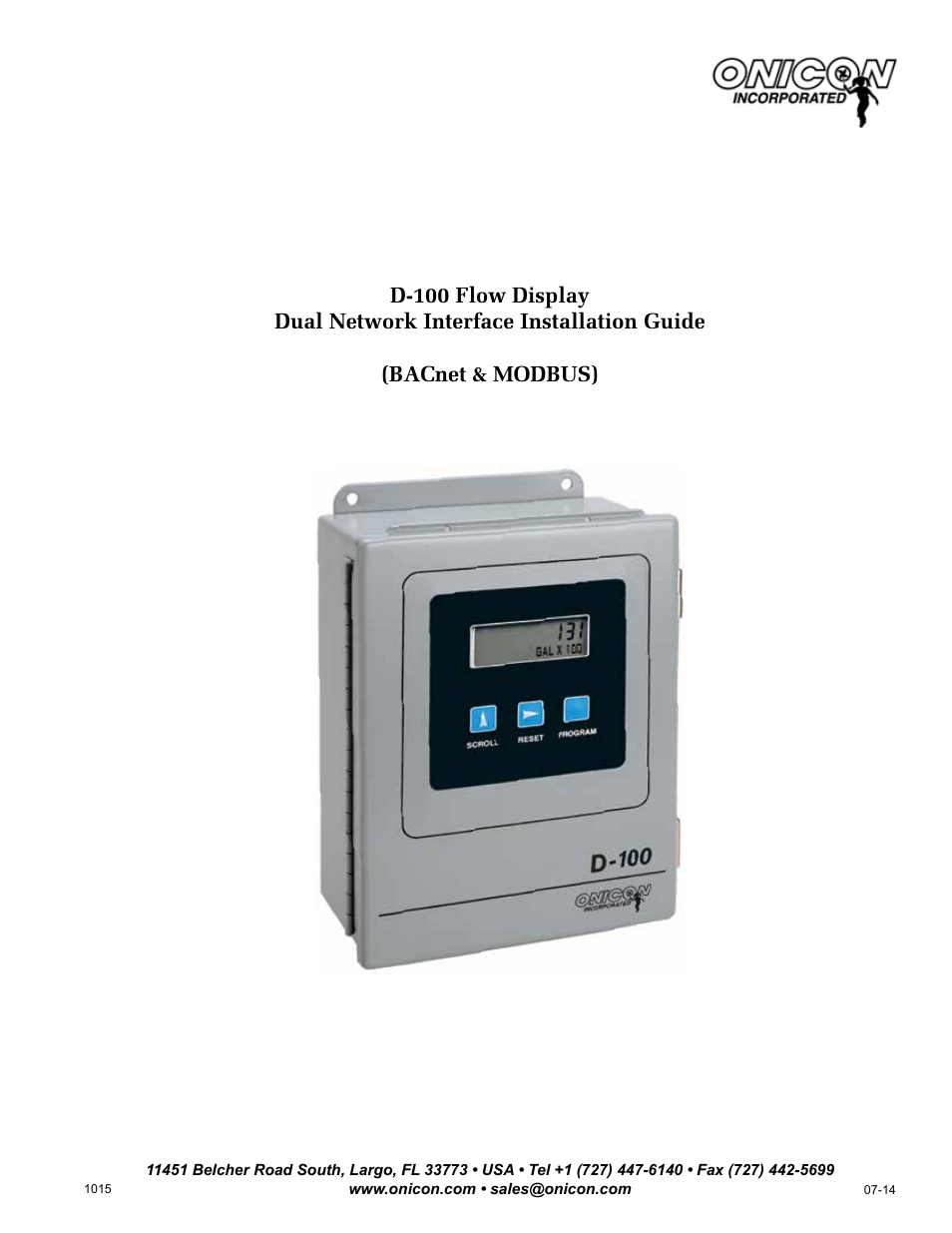 ONICON D-100 Dualnet User Manual | 32 pages