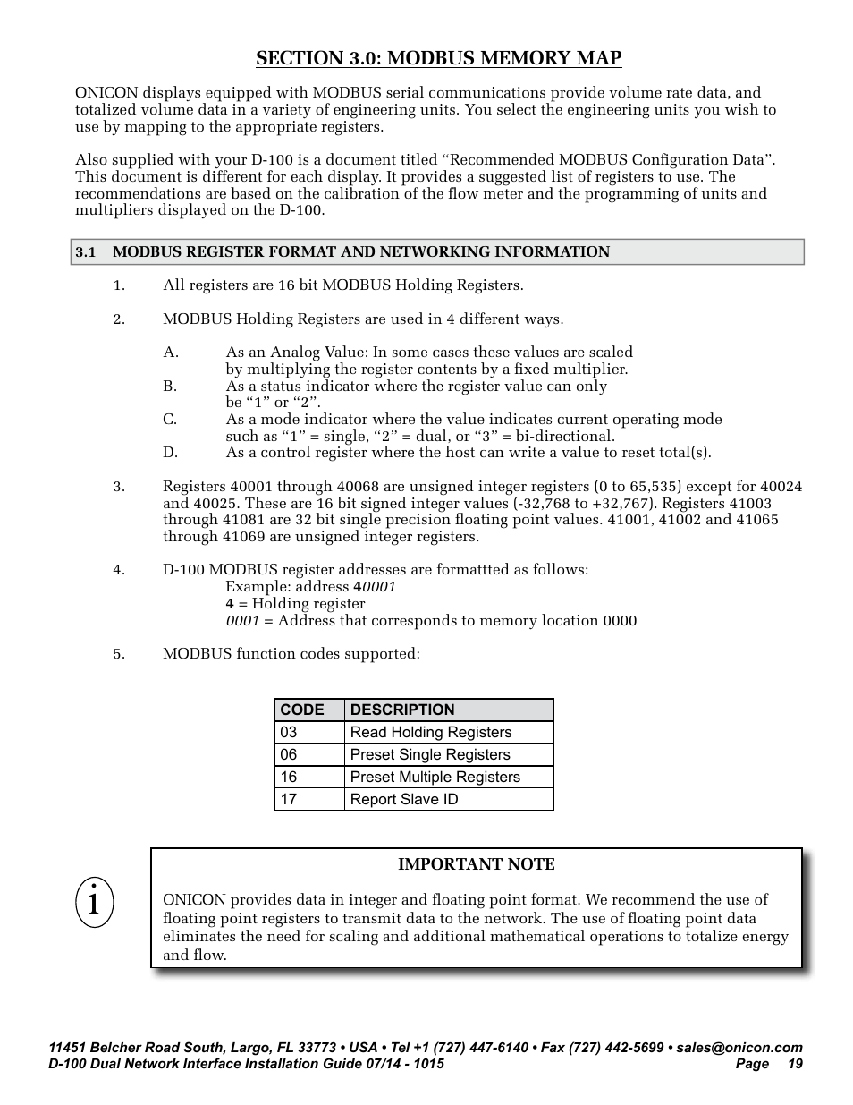 ONICON D-100 Dualnet User Manual | Page 19 / 32