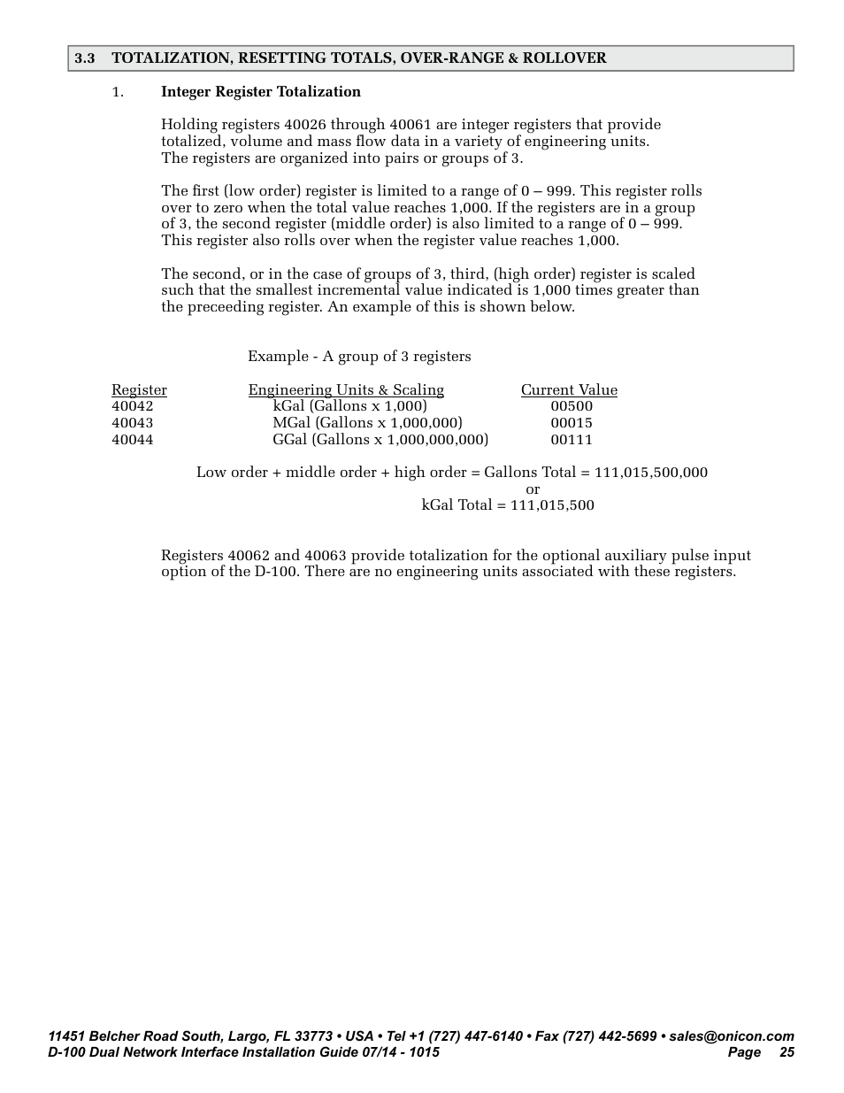 ONICON D-100 Dualnet User Manual | Page 25 / 32