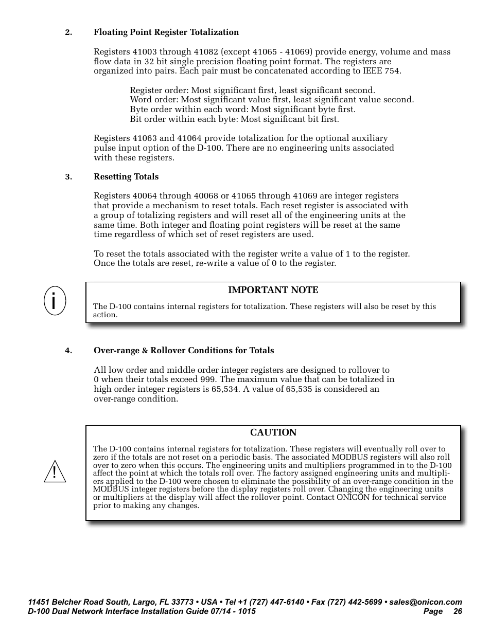 ONICON D-100 Dualnet User Manual | Page 26 / 32