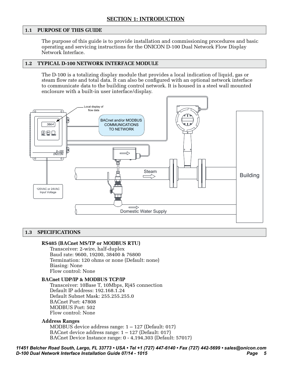 ONICON D-100 Dualnet User Manual | Page 5 / 32