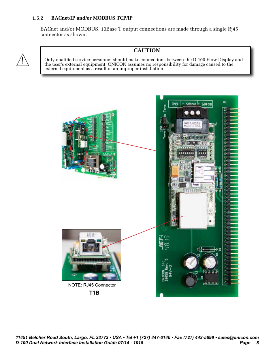ONICON D-100 Dualnet User Manual | Page 8 / 32