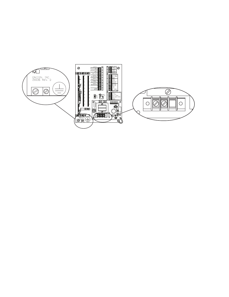 Earth connection input power connection, Var1, T1 led1 | 60 hz g | ONICON D-1400 User Manual | Page 16 / 29