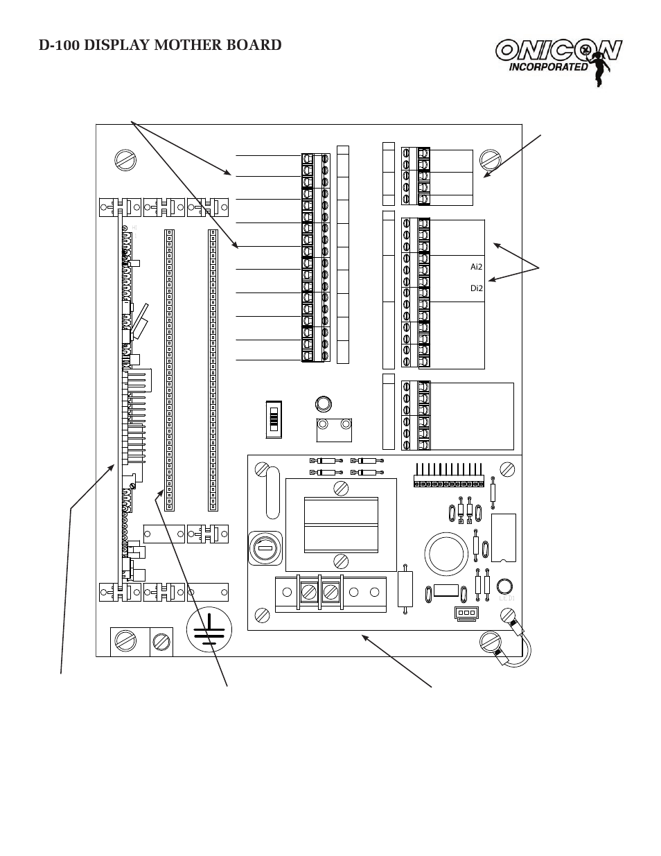 D-100 display mother board | ONICON D-1400 User Manual | Page 24 / 29