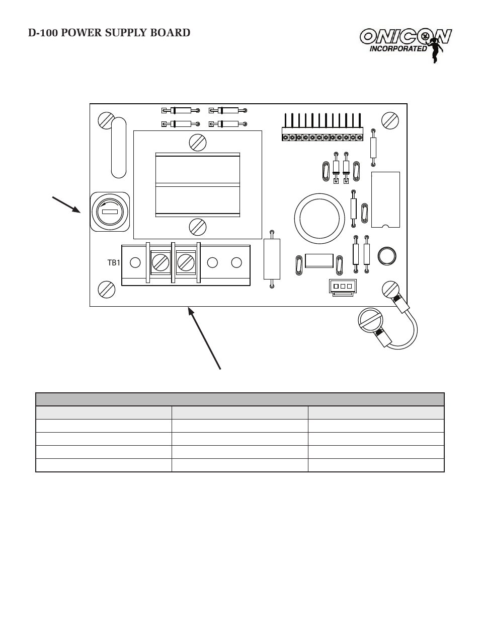 D-100 power supply board | ONICON D-1400 User Manual | Page 26 / 29