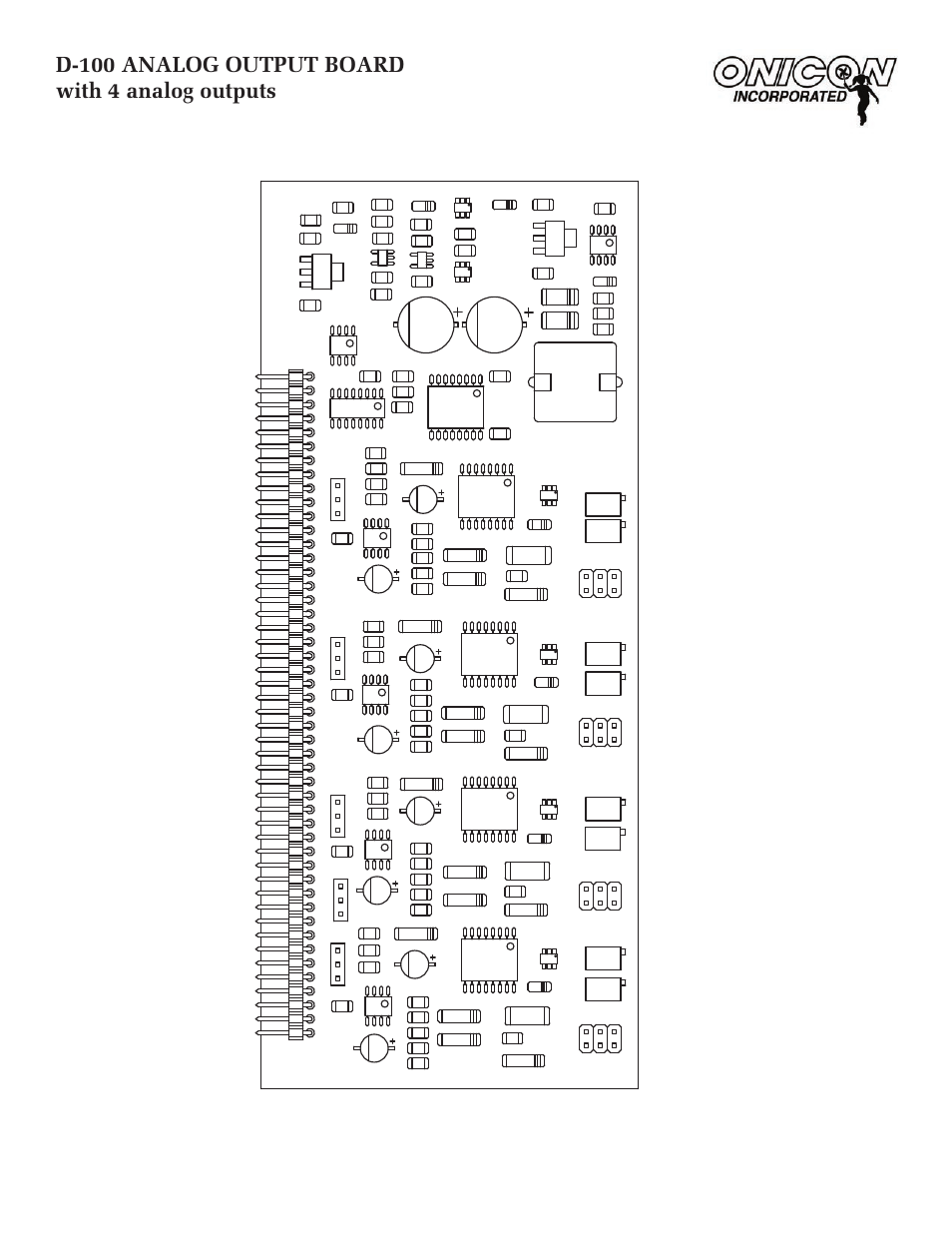 D-100 analog output board with 4 analog outputs | ONICON D-1400 User Manual | Page 28 / 29