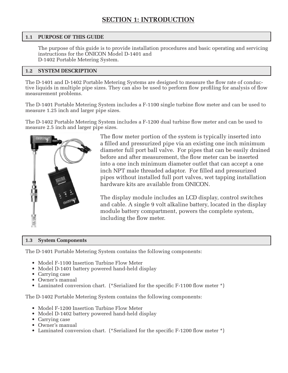 ONICON D-1400 User Manual | Page 5 / 29
