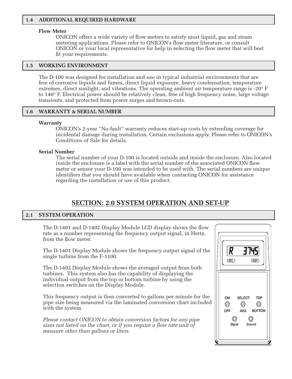 ONICON D-1400 User Manual | Page 7 / 29