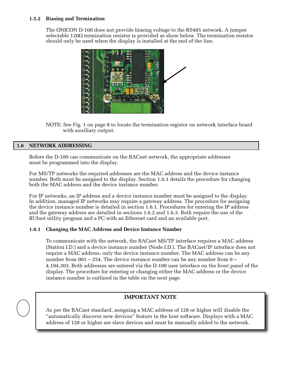 ONICON D-100 BACnet User Manual | Page 12 / 29