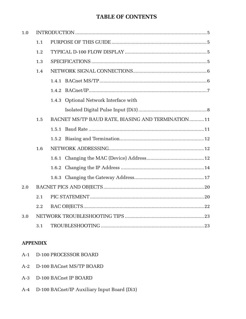 ONICON D-100 BACnet User Manual | Page 3 / 29
