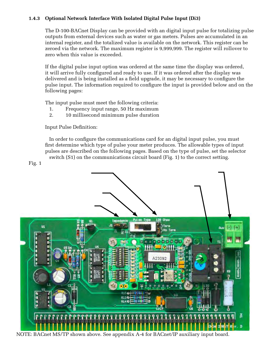 ONICON D-100 BACnet User Manual | Page 8 / 29