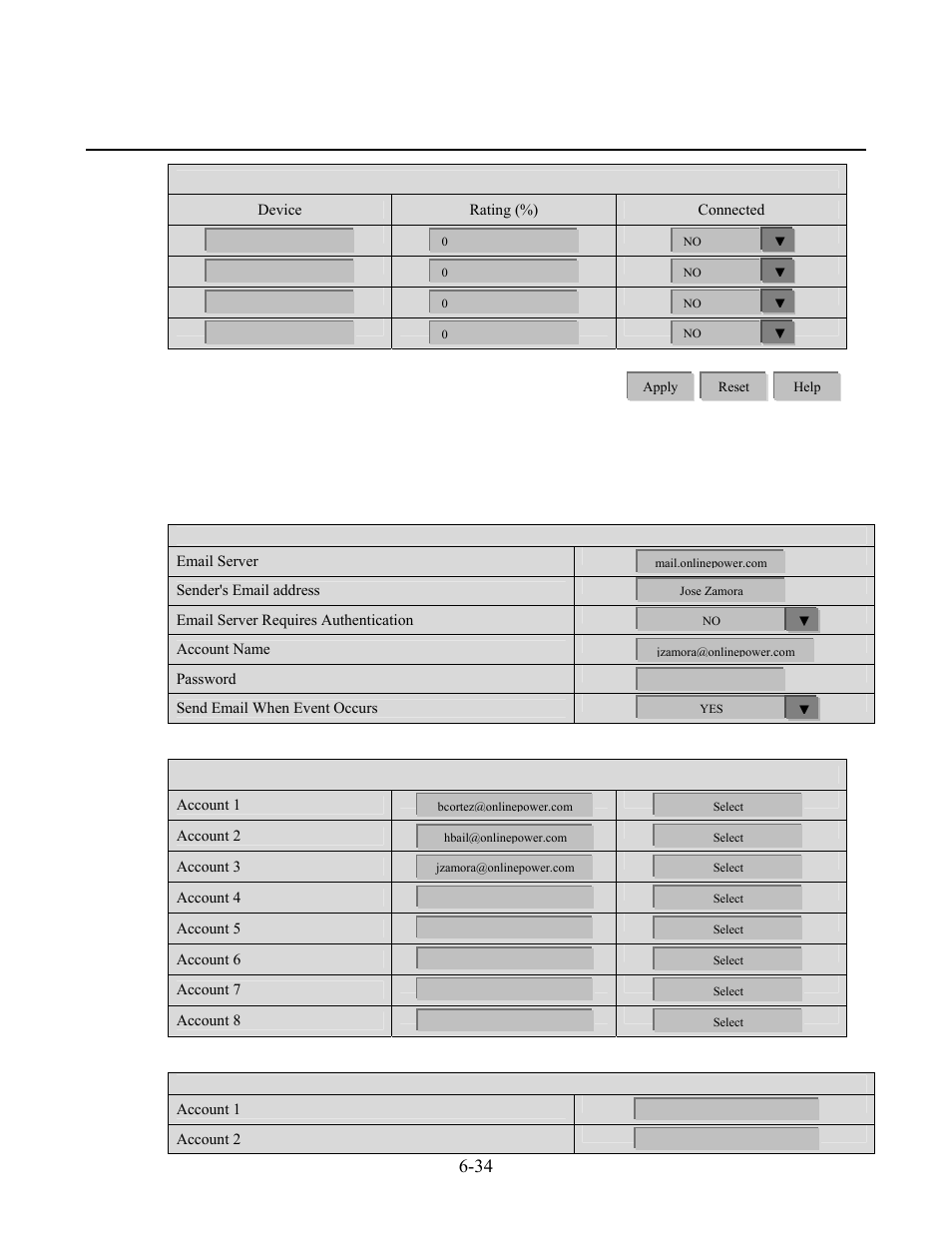 Online power, Email (sample display ) | OnLine Power Protector 3 User Manual | Page 73 / 98