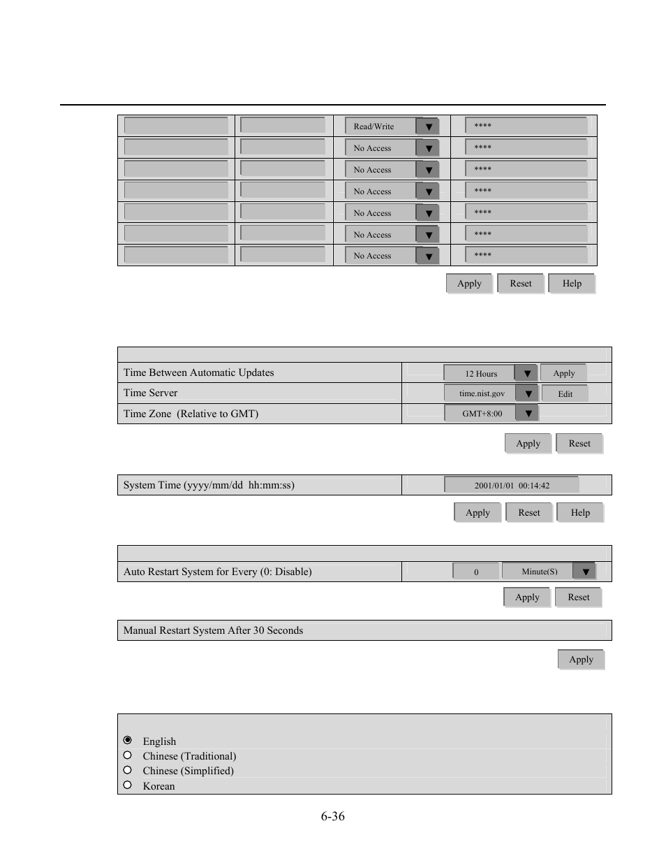 Online power, System time (sample display ), Language (sample display ) | OnLine Power Protector 3 User Manual | Page 75 / 98