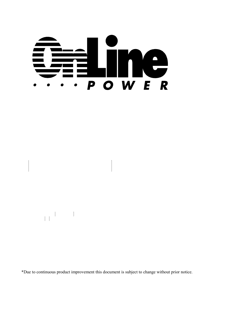 OnLine Power Power Wave 1 User Manual | 30 pages