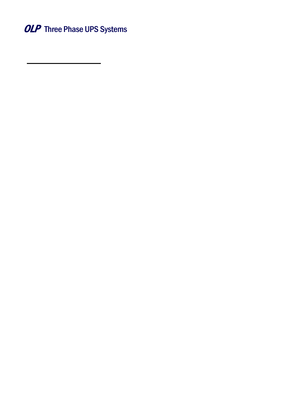 Three phase ups systems 1. system overview | OnLine Power Battery Backup System User Manual | Page 21 / 71