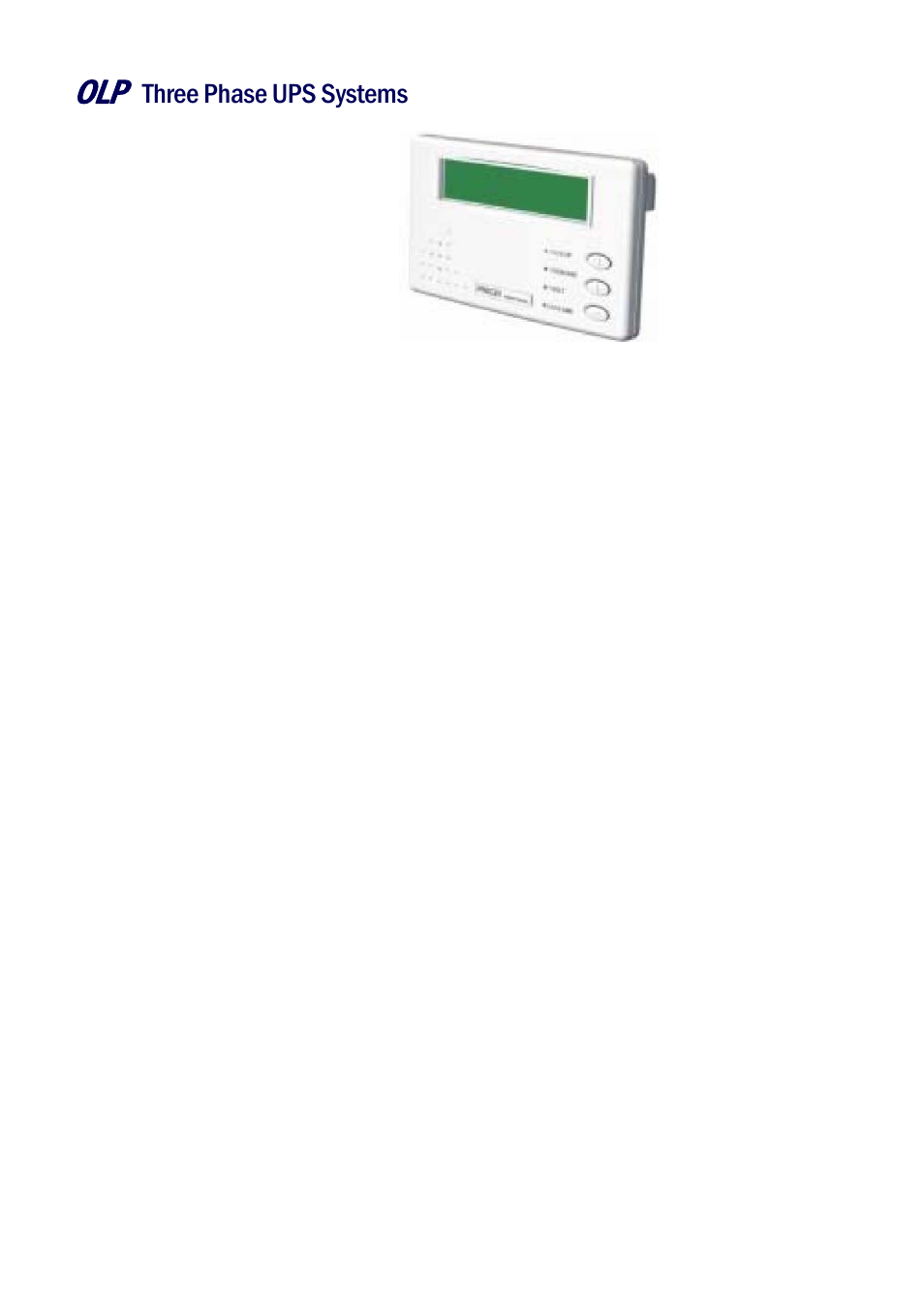 Three phase ups systems 7.0 options | OnLine Power Battery Backup System User Manual | Page 64 / 71