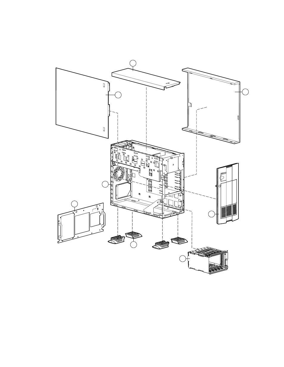 Mechanical parts exploded view | Compaq PROLIANT ML370 User Manual | Page 11 / 152