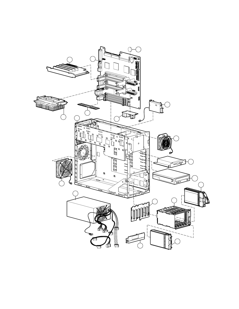 System components exploded view | Compaq PROLIANT ML370 User Manual | Page 13 / 152