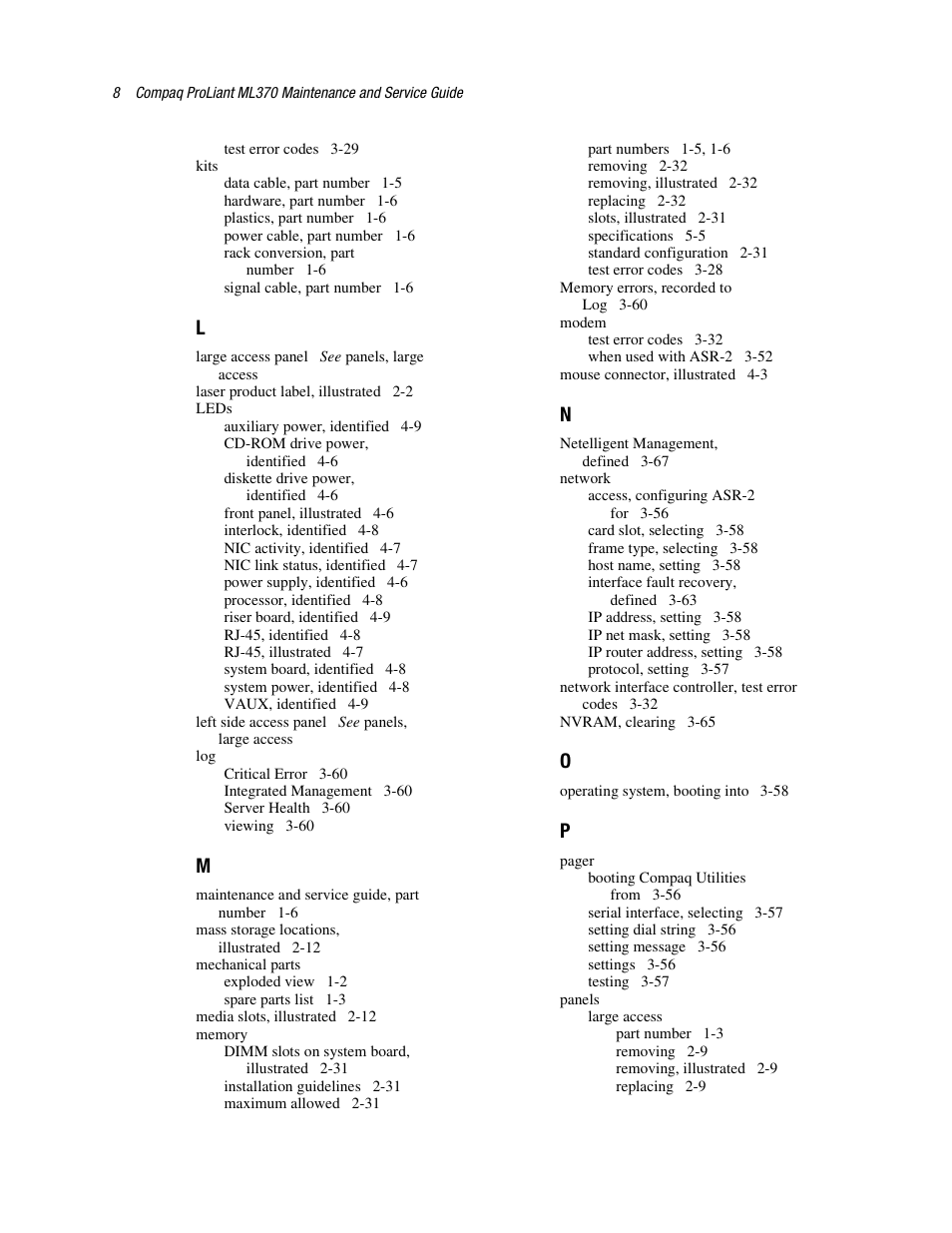 Compaq PROLIANT ML370 User Manual | Page 147 / 152