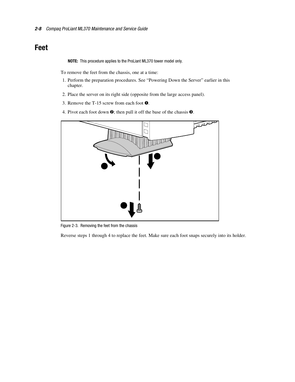 Feet, Feet -8 | Compaq PROLIANT ML370 User Manual | Page 24 / 152