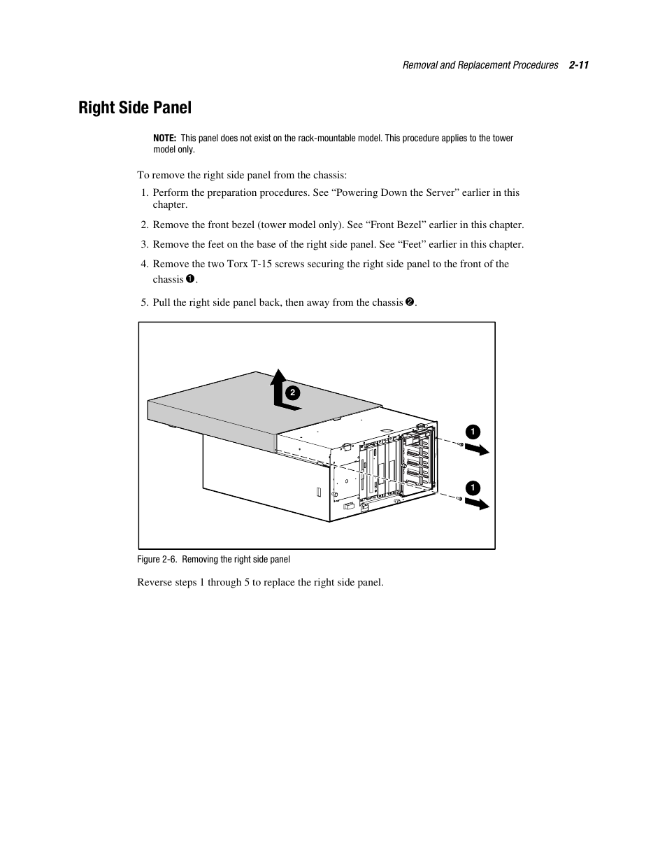 Right side panel, Right side panel -11 | Compaq PROLIANT ML370 User Manual | Page 27 / 152