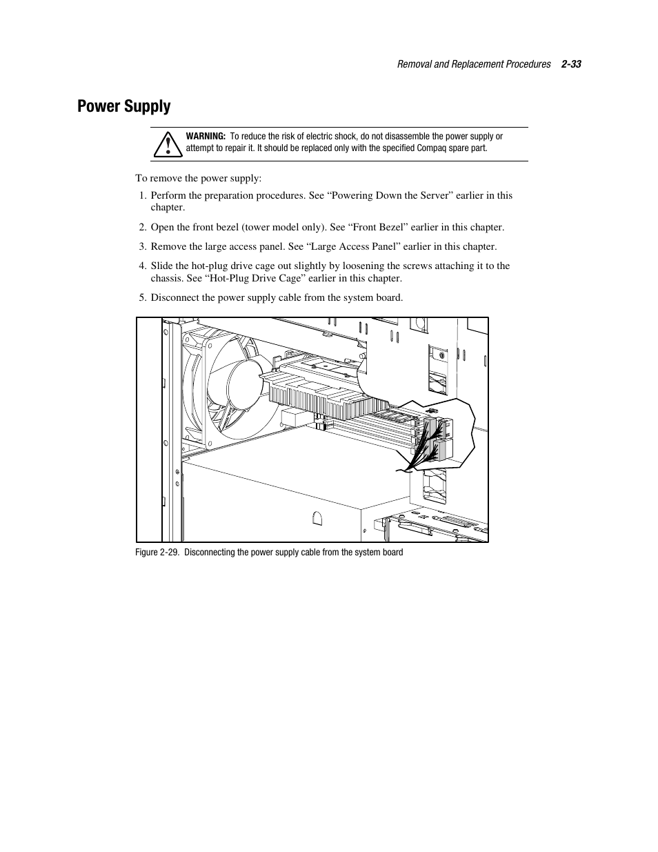 Power supply, Power supply -33 | Compaq PROLIANT ML370 User Manual | Page 49 / 152