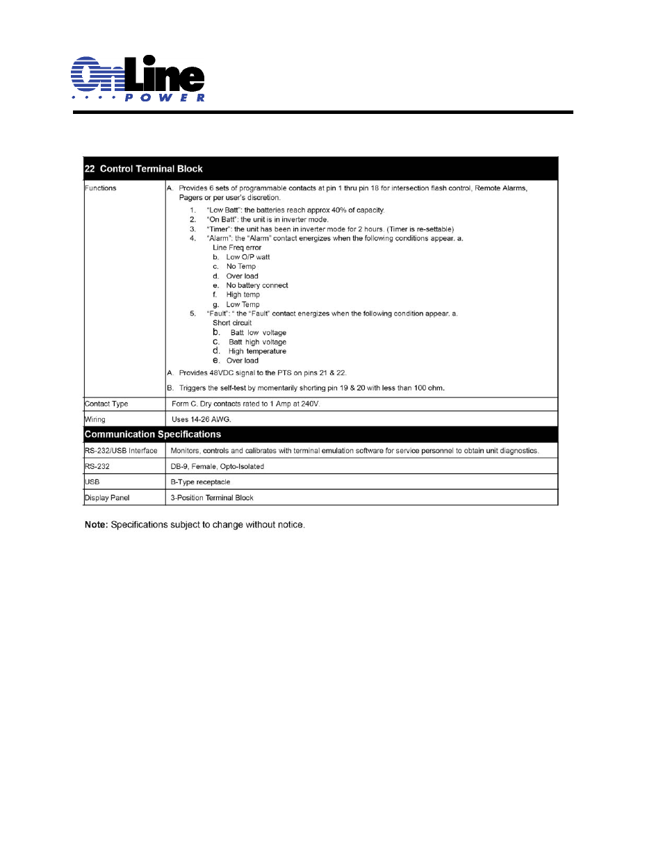 OnLine Power Signal Saver IPC User Manual | Page 100 / 122