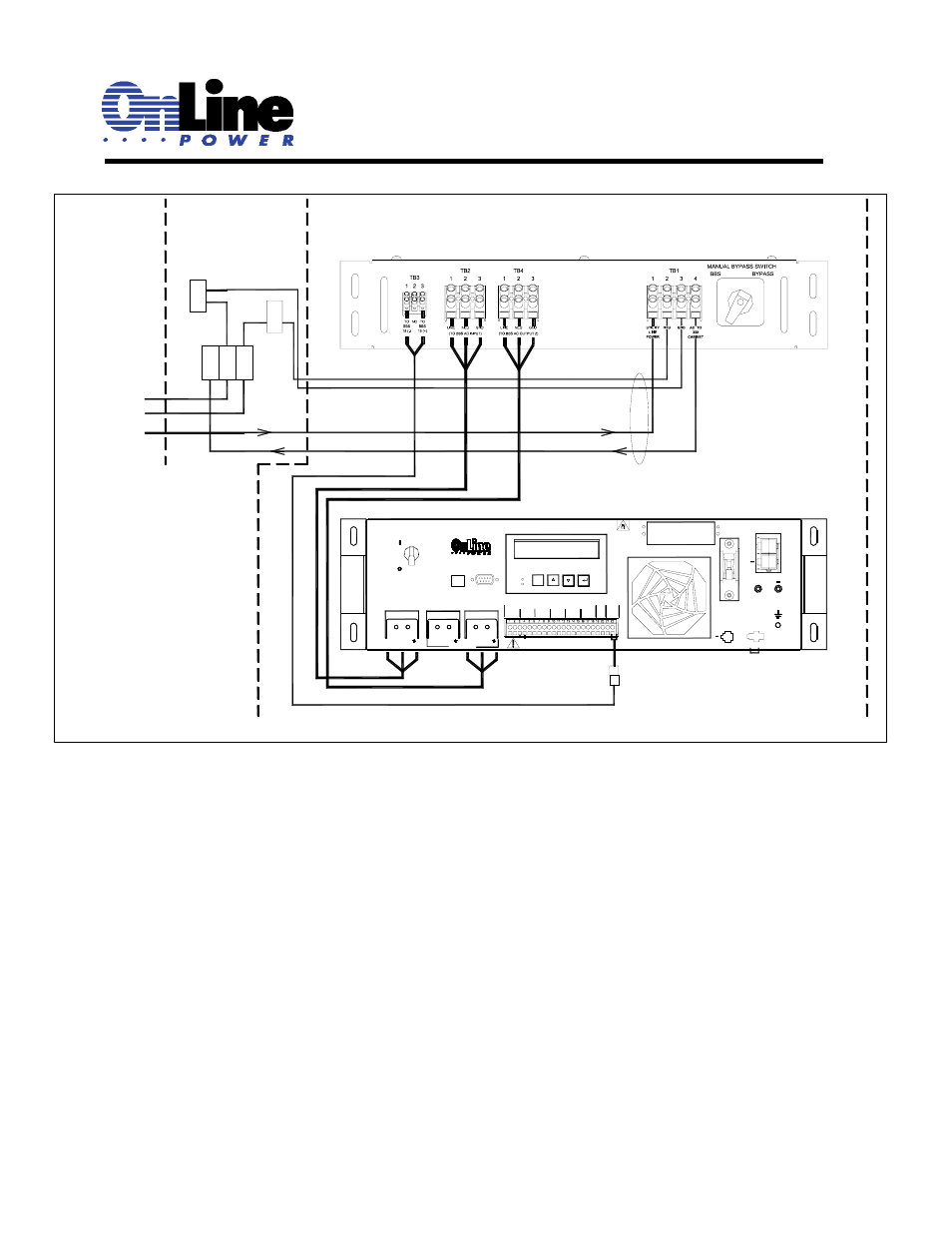 Utility line, Gnd neutral line, 332 cabinet | External cabinet bbs unit, Mbs/ptr, G bus n bus | OnLine Power Signal Saver IPC User Manual | Page 19 / 122