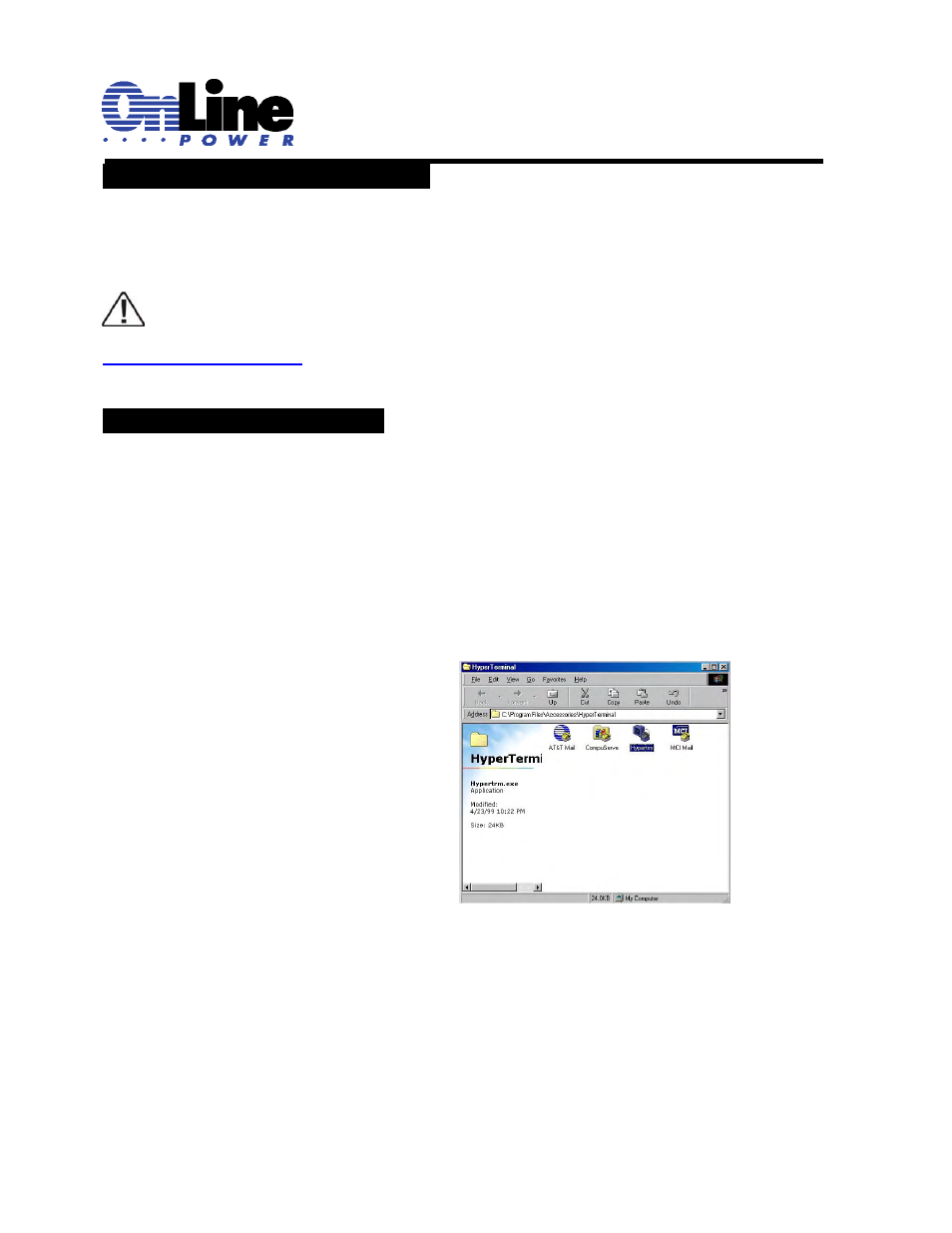 3 ethernet converter set-up, 4 hyperterminal set-up | OnLine Power Signal Saver IPC User Manual | Page 60 / 122