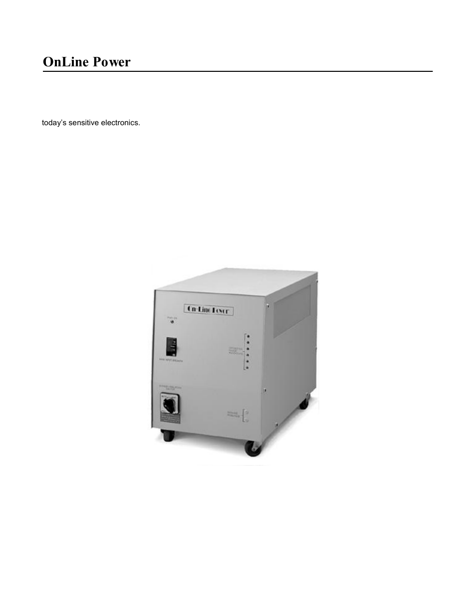 Online power | OnLine Power Constant Power 3 User Manual | Page 9 / 40