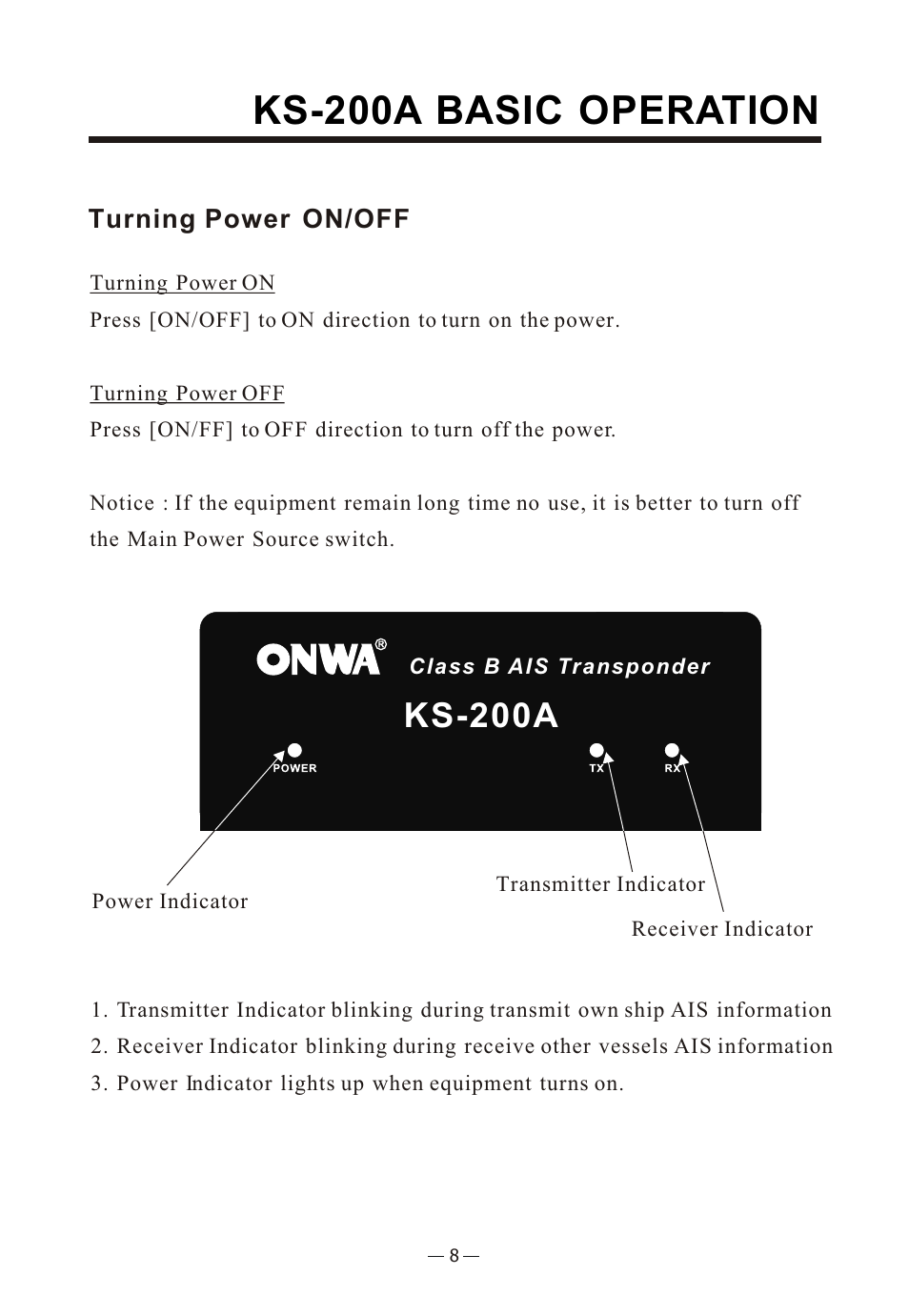 Ò³ãæ 12, Ks-200a basic operation, Ks-200a | Onwa Marine Electronics KS-200A User Manual | Page 12 / 22