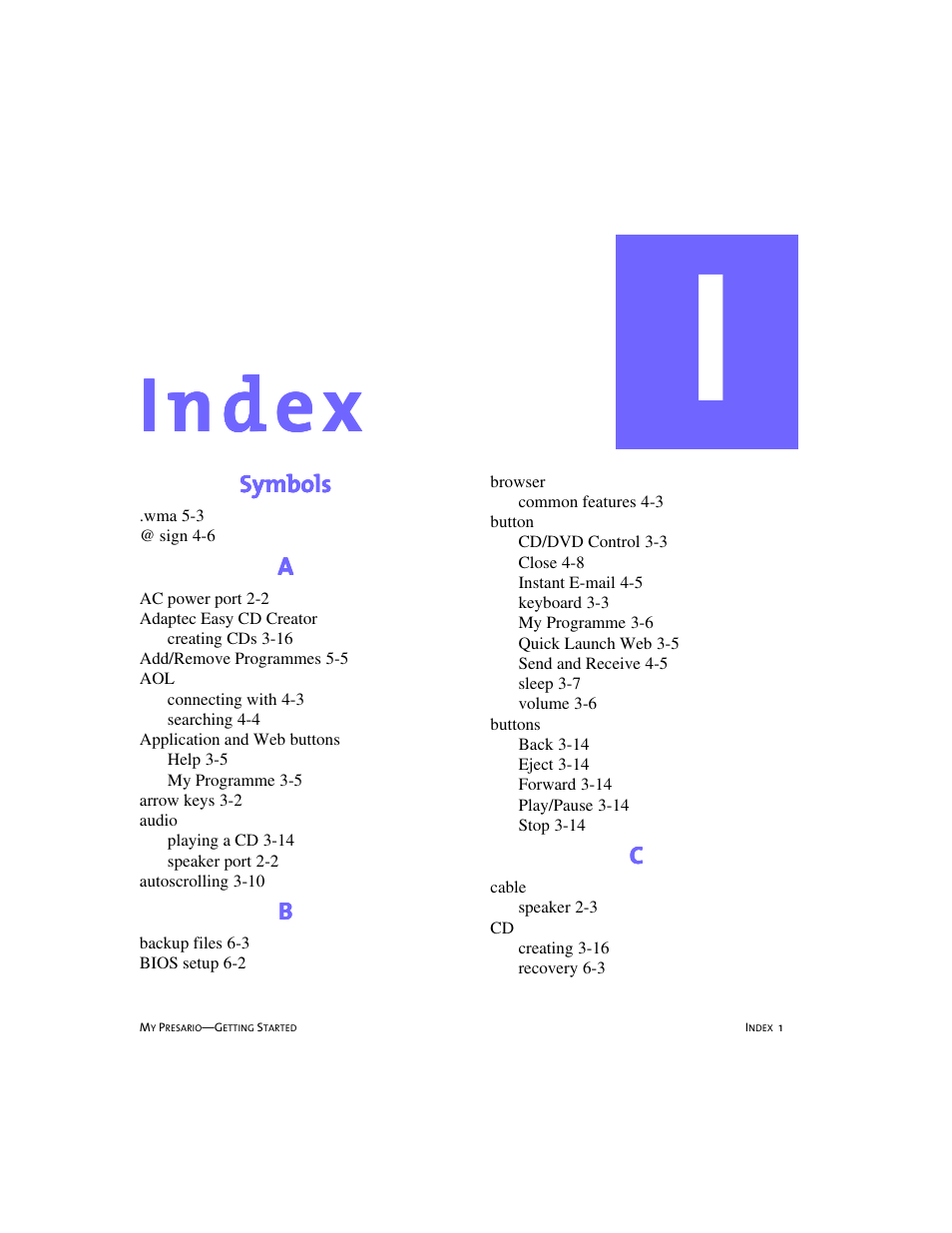 Index, Iiiin | Compaq 228399-373 User Manual | Page 68 / 73