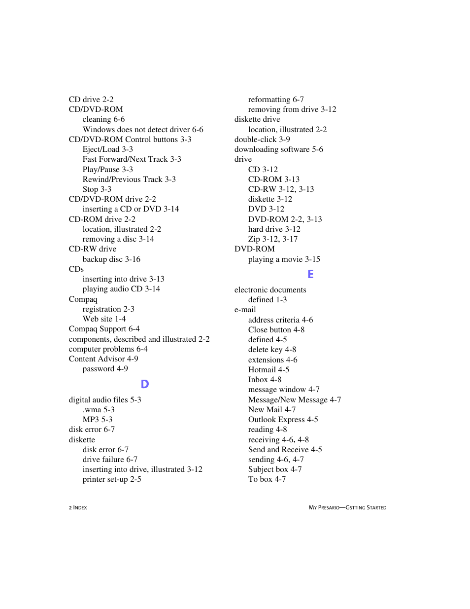 Eee e | Compaq 228399-373 User Manual | Page 69 / 73