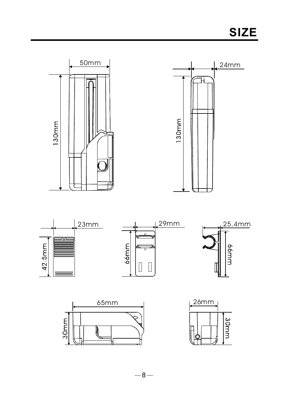 Size | Onwa Marine Electronics KS-33R User Manual | Page 10 / 14