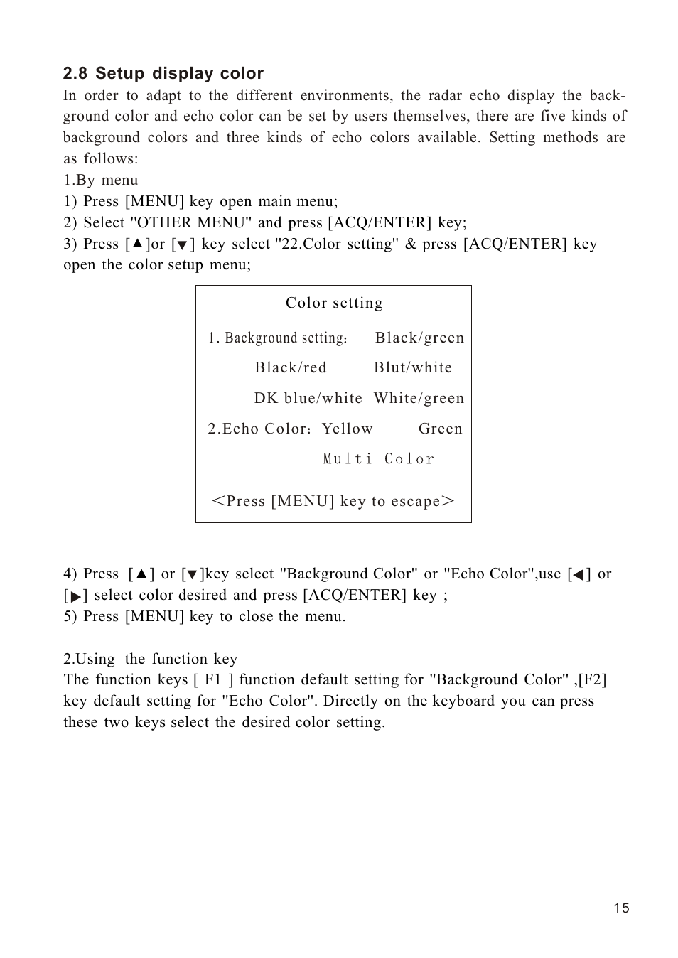 Ò³ãæ 23 | Onwa Marine Electronics KR-1338C v.1 User Manual | Page 23 / 87