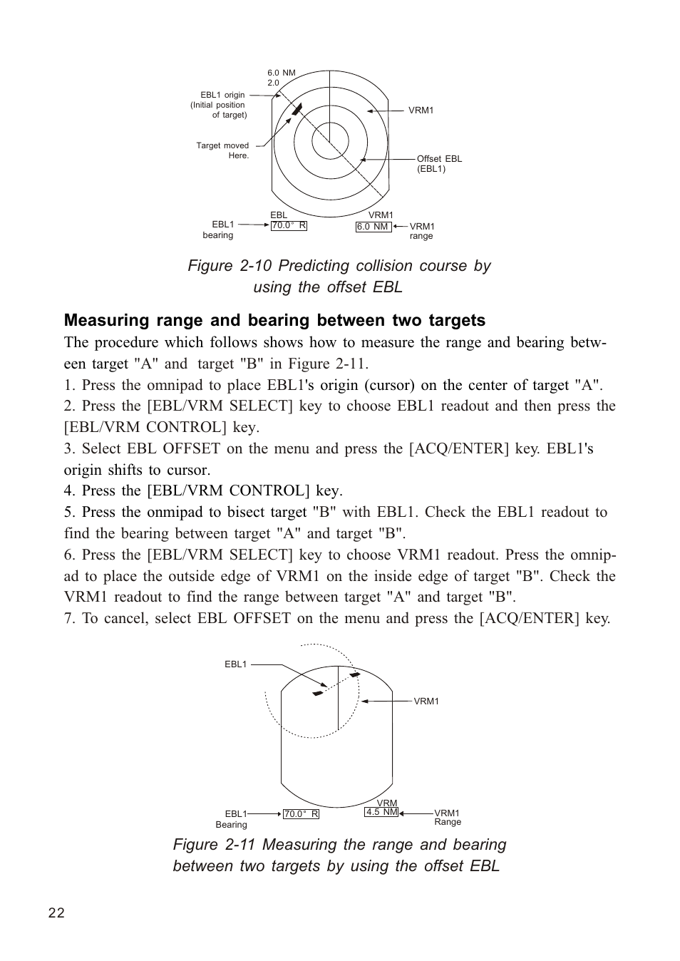 Ò³ãæ 30, Measuring range and bearing between two targets | Onwa Marine Electronics KR-1338C v.1 User Manual | Page 30 / 87