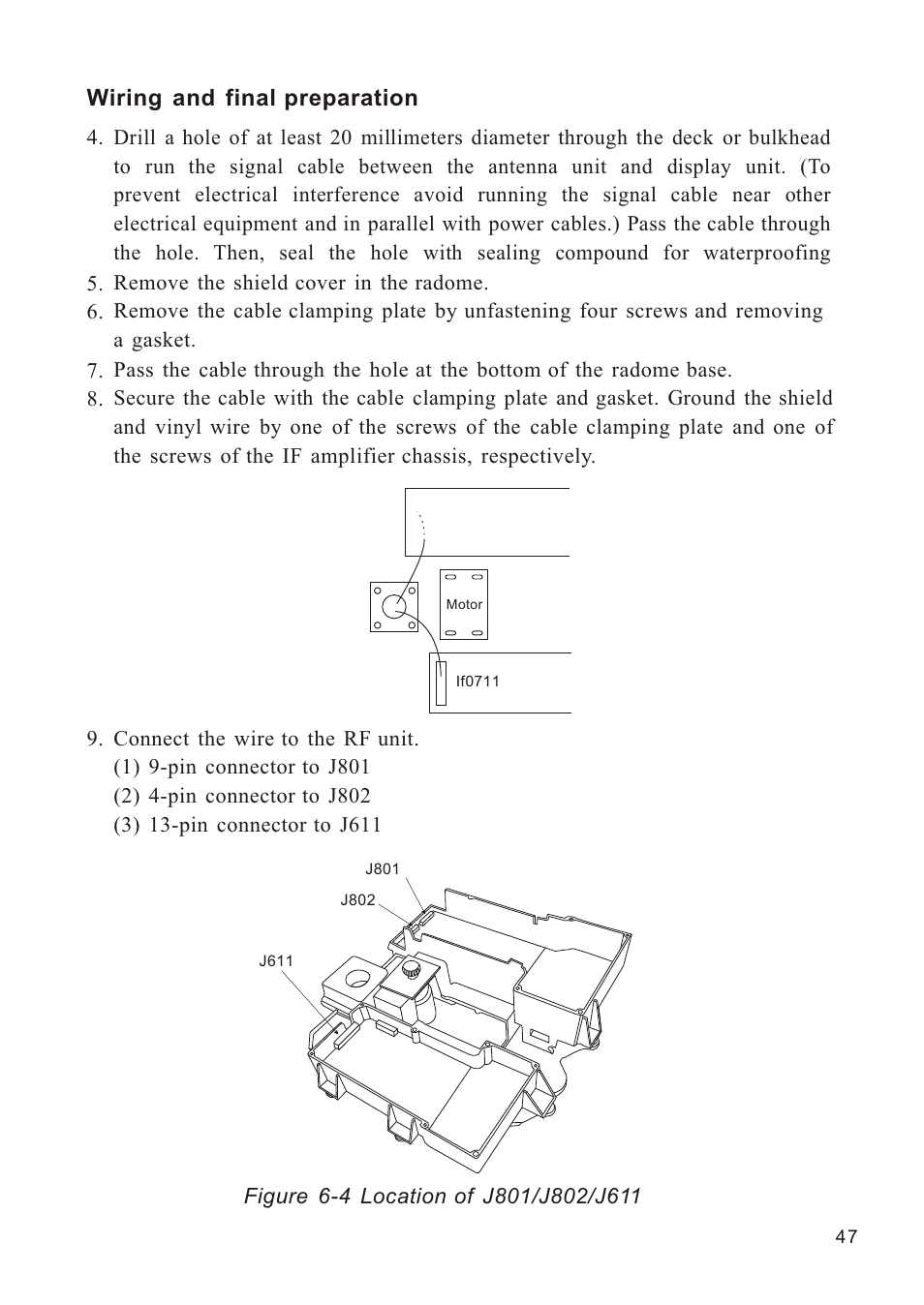 Ò³ãæ 55, Wiring and final preparation | Onwa Marine Electronics KR-1338C v.1 User Manual | Page 55 / 87
